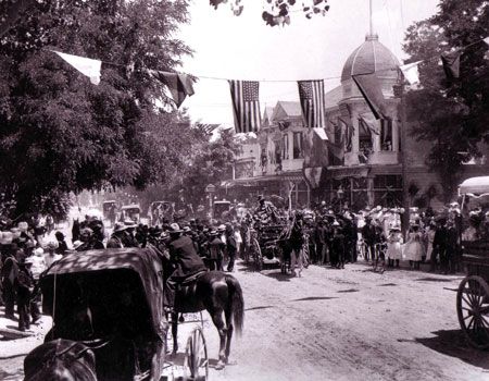 Fourth of July parade on Main Street Pleasanton CA 1920